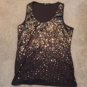Brown sparkly tank top